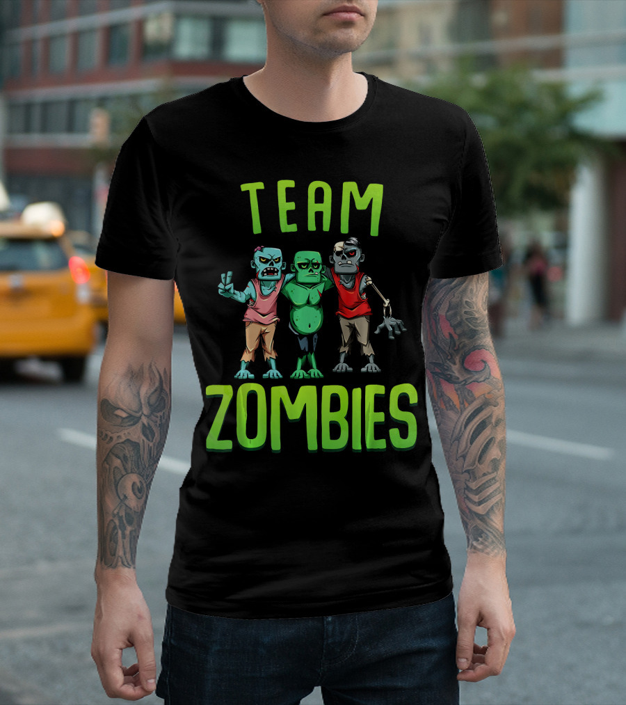 Team Zombies Matching Halloween Zombie Characters T-Shirt