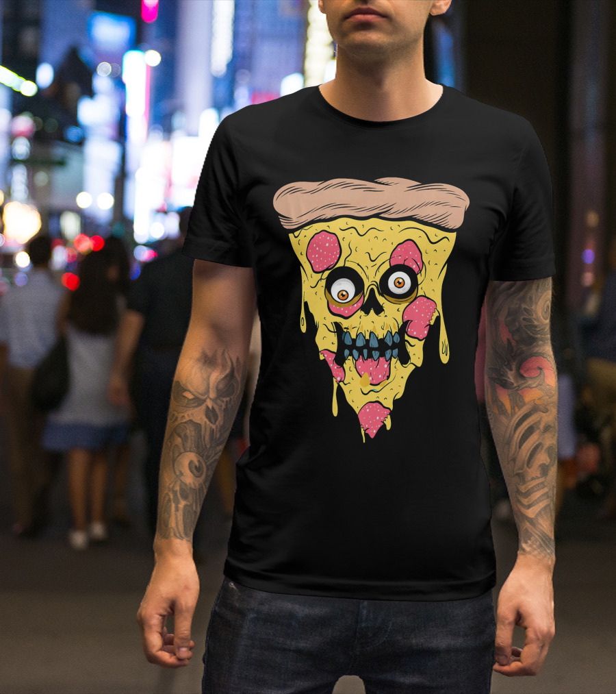 Pizza Zombie Halloween Costume Spooky Slice T-Shirt