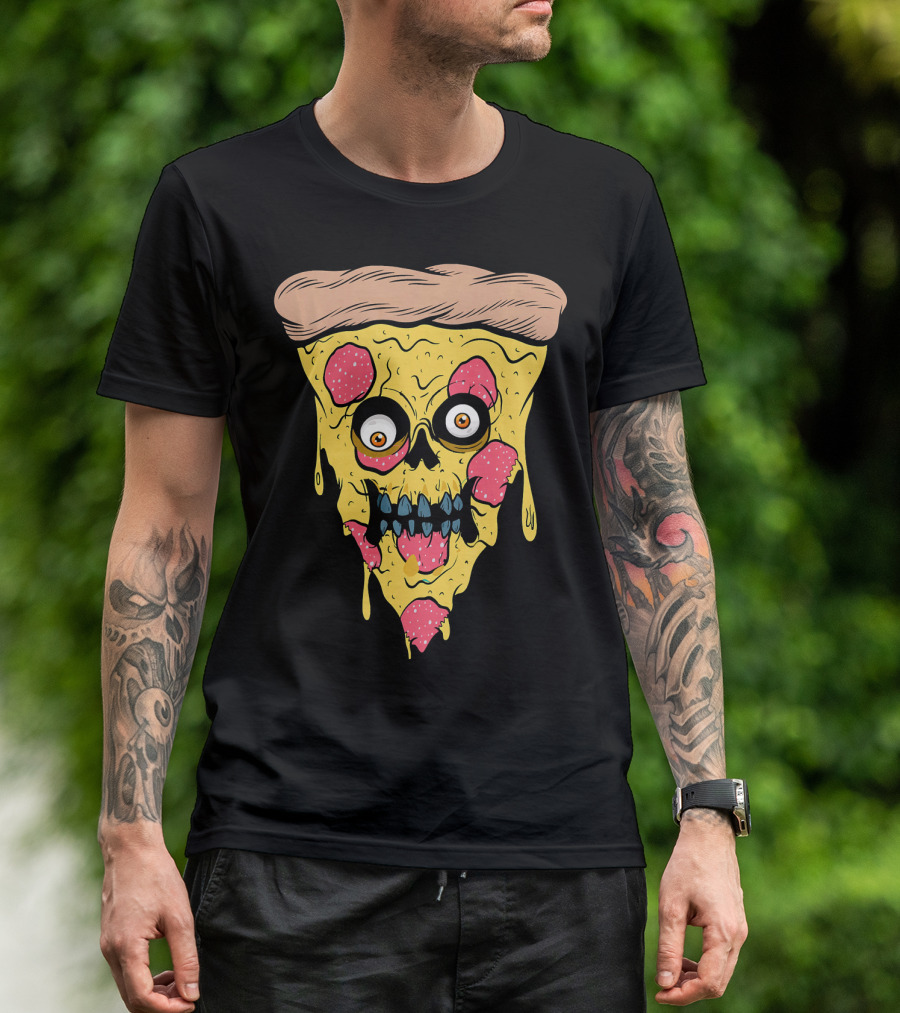 Pizza Zombie Halloween Costume Spooky Slice T-Shirt