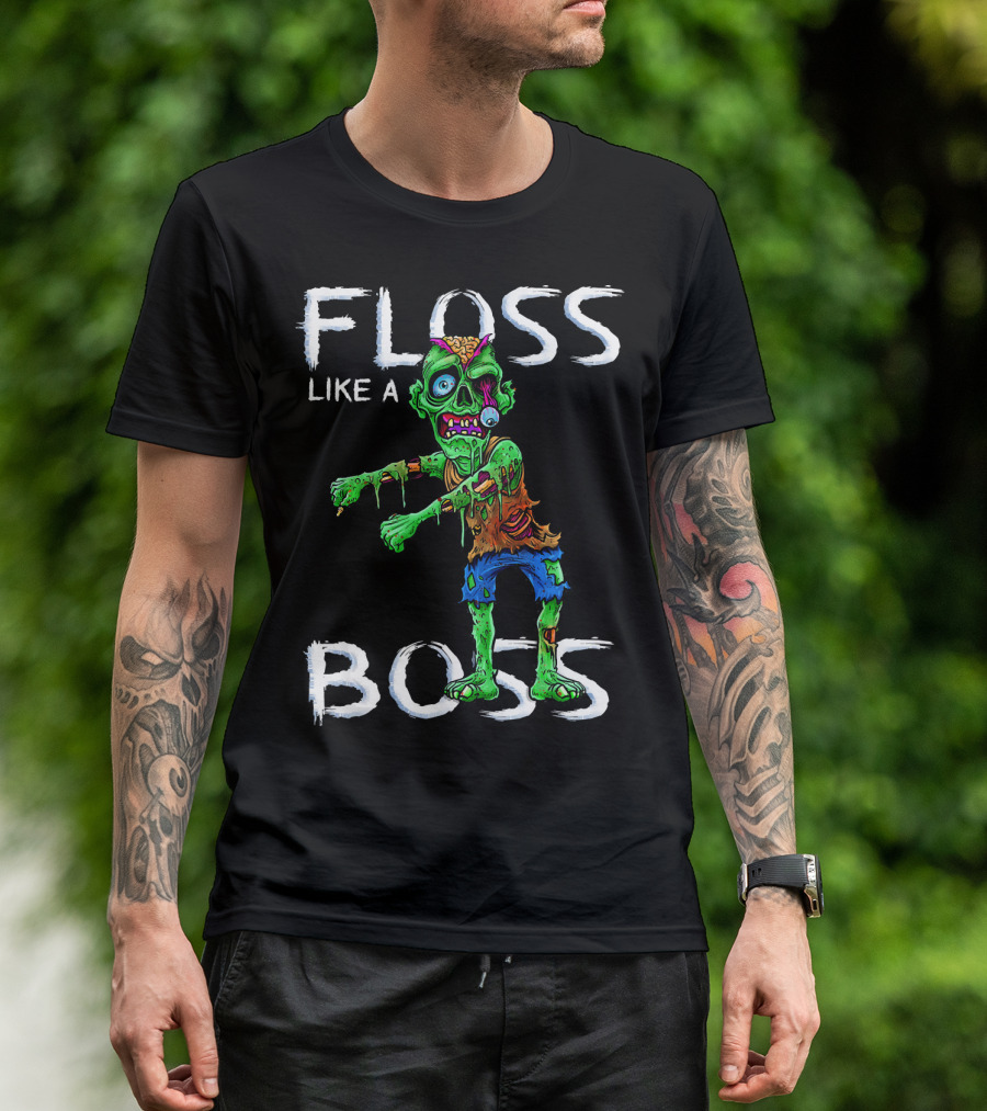 Floss Like A Boss Zombie Halloween T-Shirt