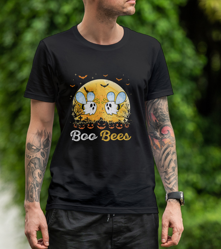 Boo Bees Halloween Moon Pumpkins Bats Crosses T-Shirt