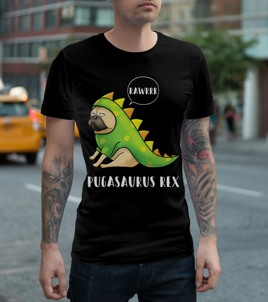 Halloween Pugasaurus Rex Rawrrr Pug T-Shirt