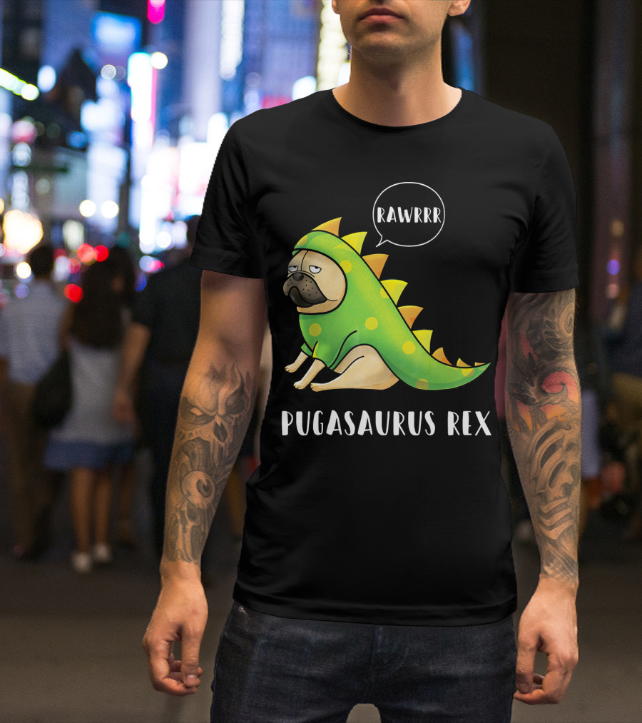 Halloween Pugasaurus Rex Rawrrr Pug T-Shirt