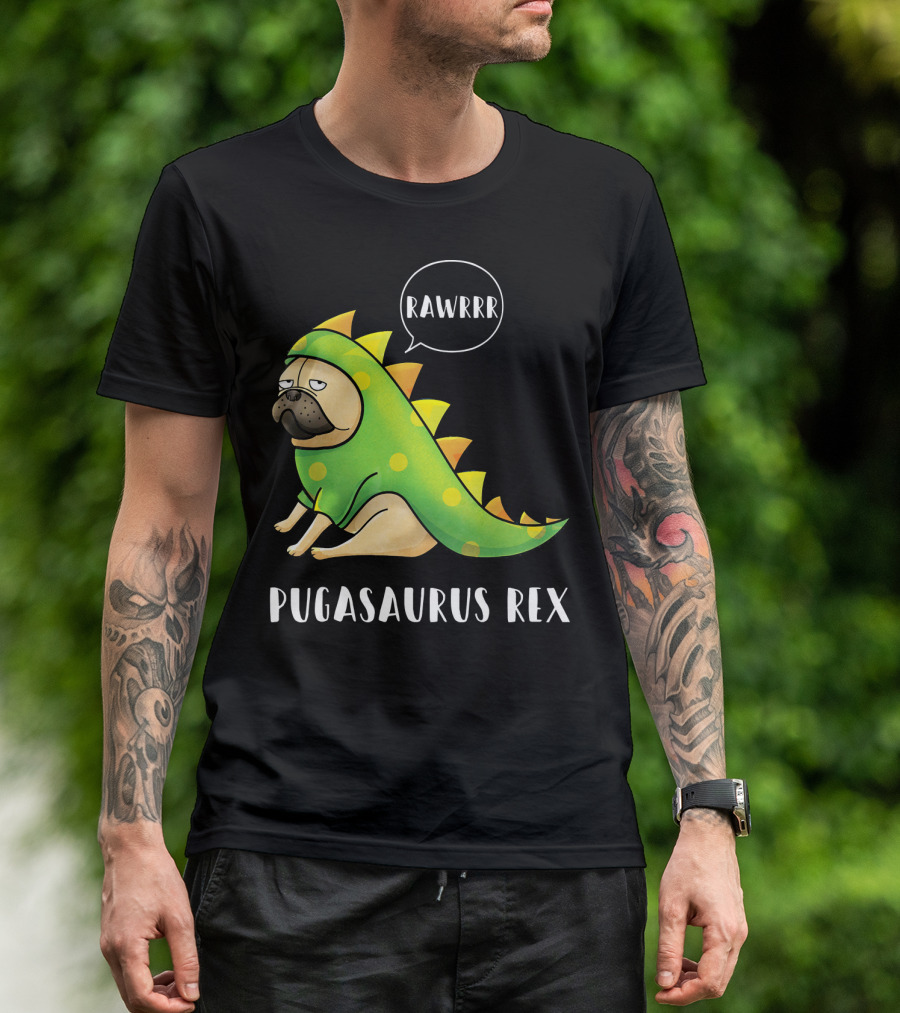 Halloween Pugasaurus Rex Rawrrr Pug T-Shirt