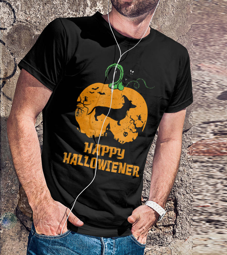 Happy Halloweiner Halloween Dachshund Pumpkin T-Shirt