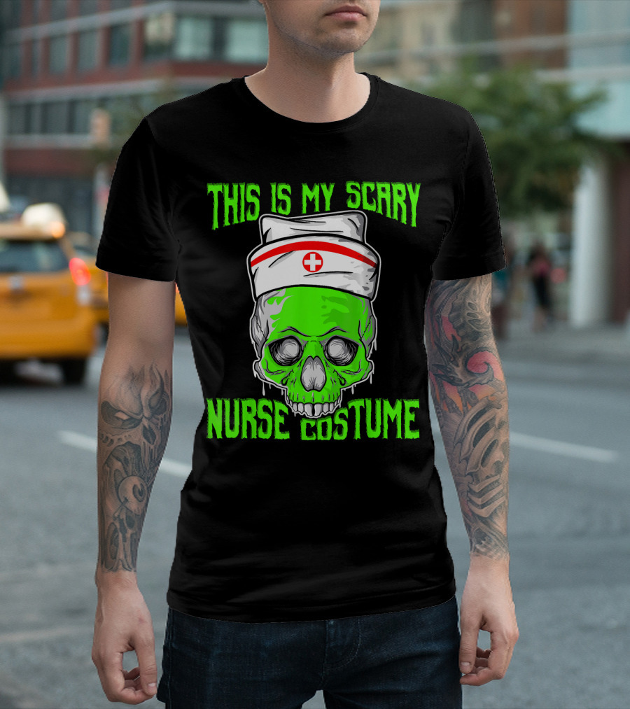 This Is My Scary Green Skeleton Nurse Costume T-Shirt