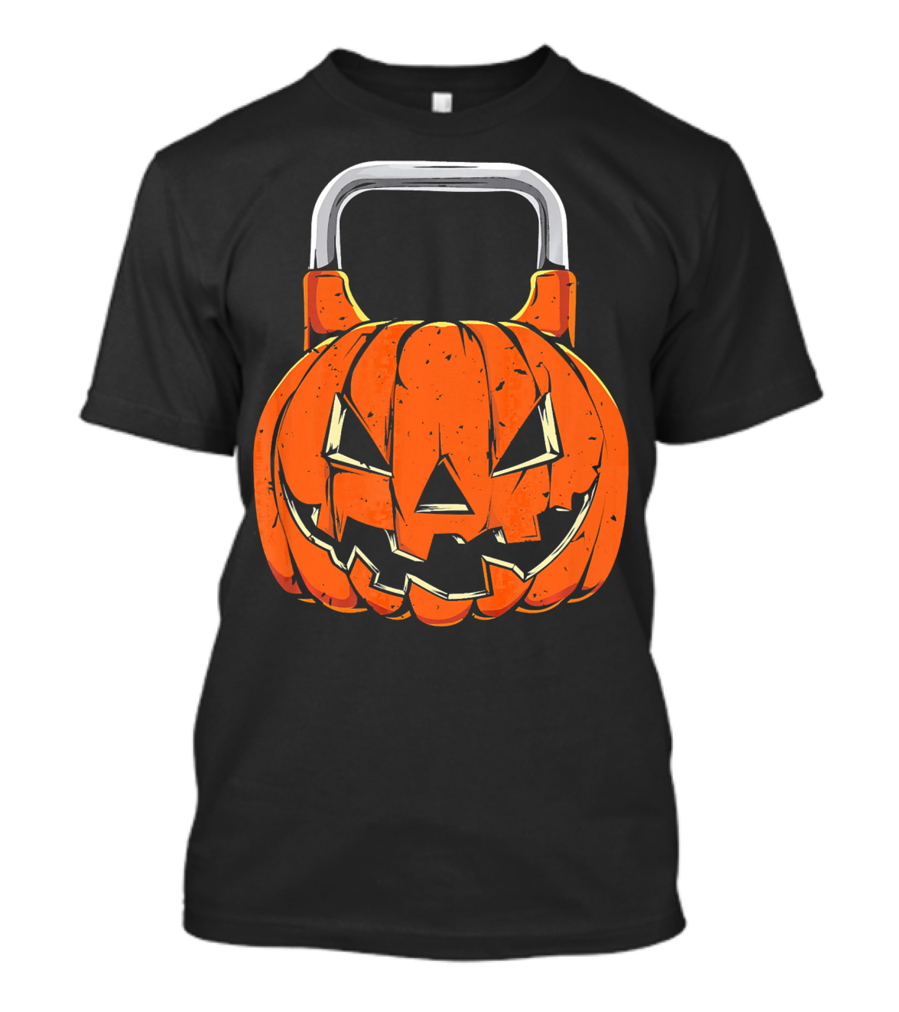 Kettlebell Fitness Gym And Spooky Pumpkin Halloween Workout T-Shirt