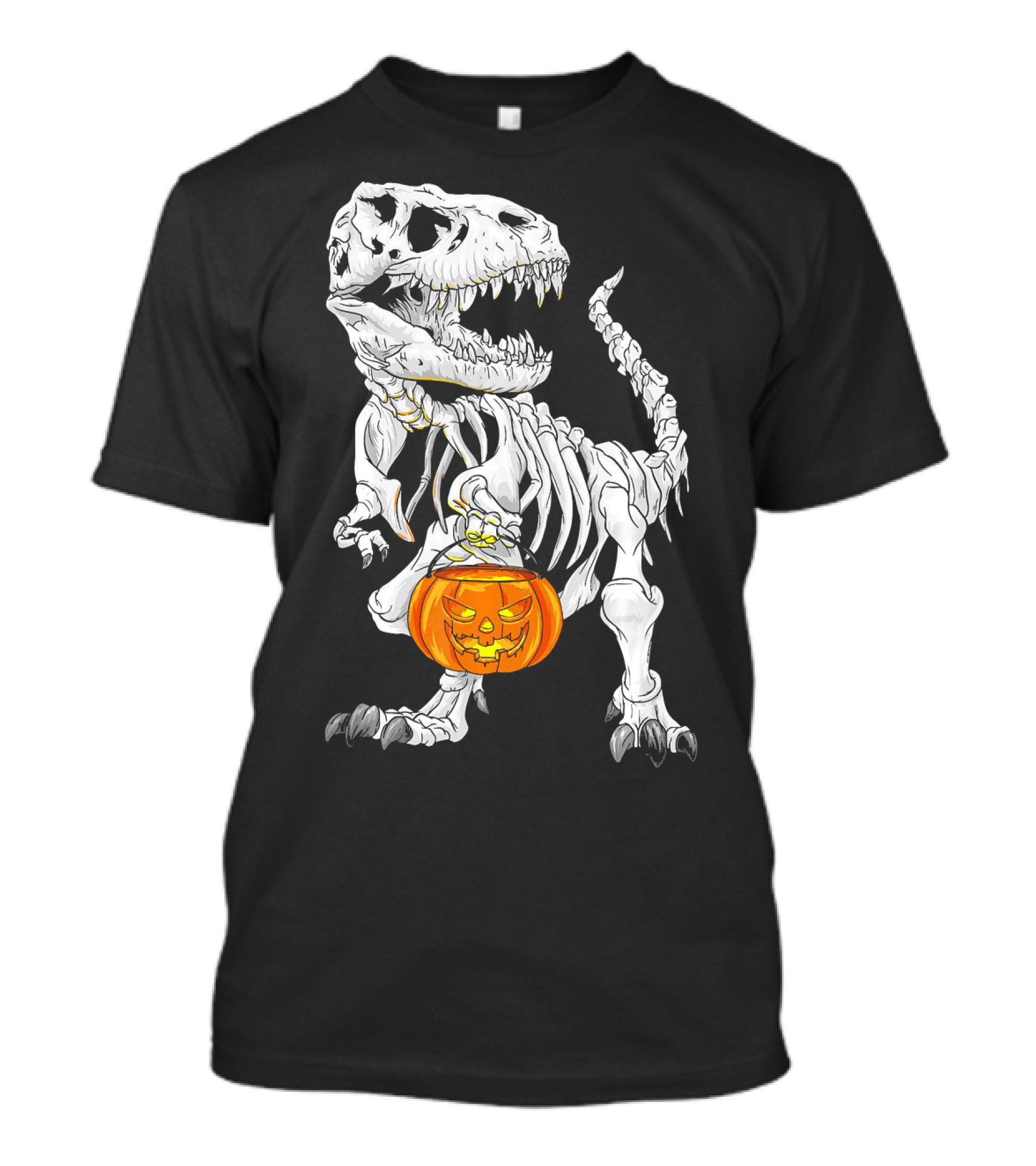 T Rex Skeleton Halloween Costume Dinosaur Pumpkin T-Shirt