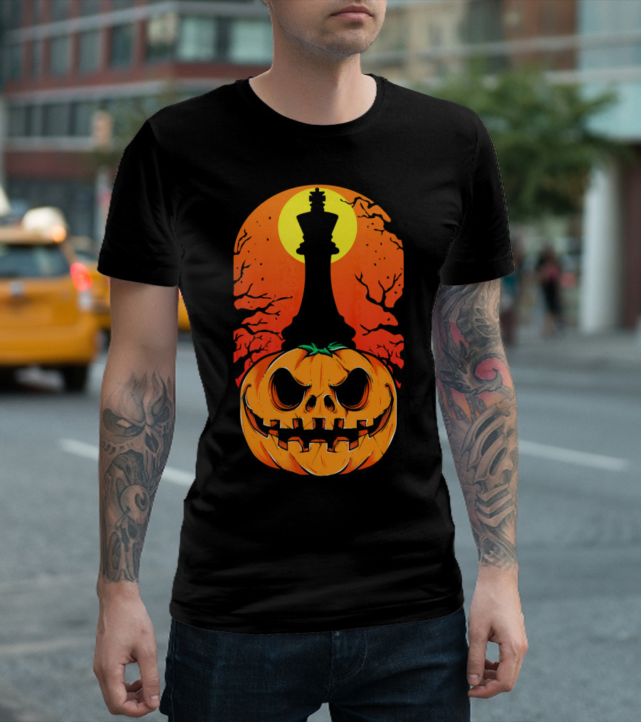 King Pumpkin Chess Moon Halloween Pumpkin King T-Shirt