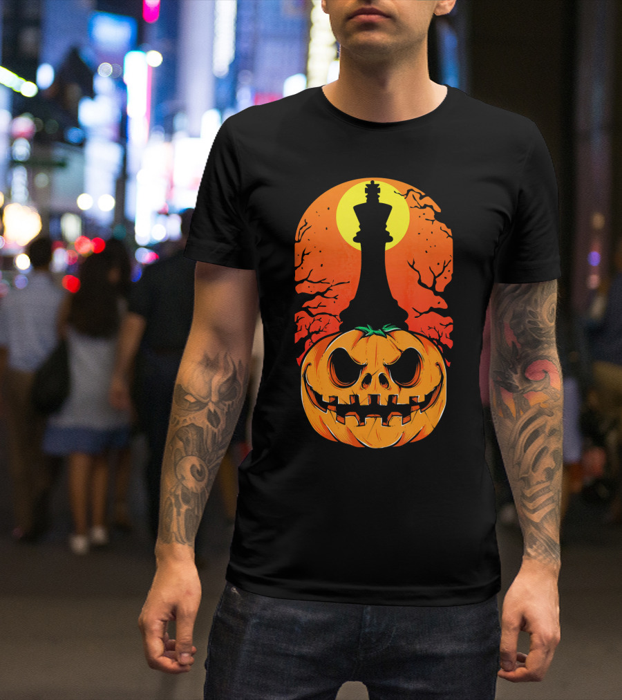 King Pumpkin Chess Moon Halloween Pumpkin King T-Shirt