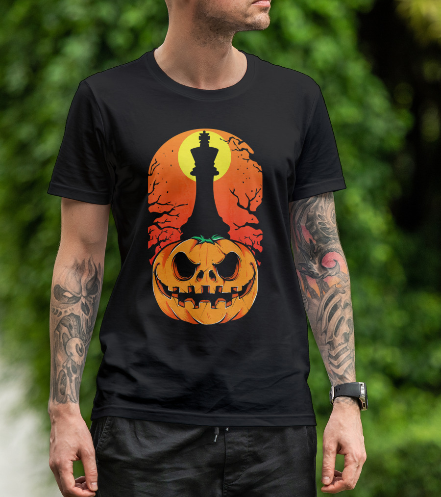 King Pumpkin Chess Moon Halloween Pumpkin King T-Shirt