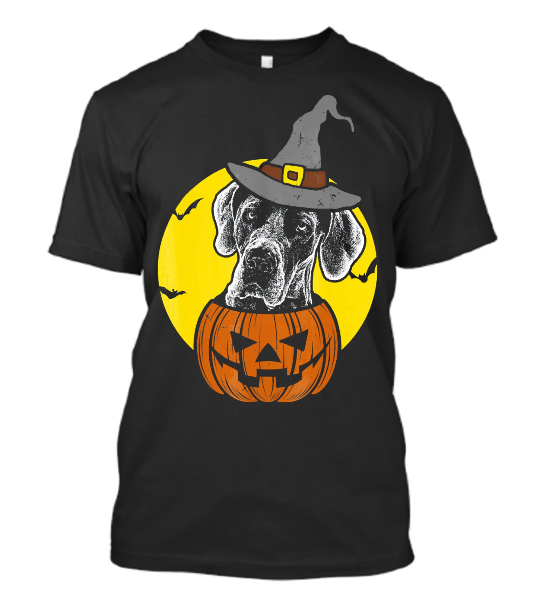 Great Dane Pumpkin Witch Halloween Scary T-Shirt