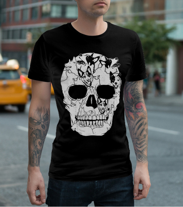 Australian Cattle Dog Skull Halloween Co Canine T-Shirt
