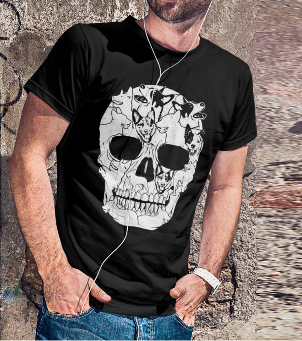 Australian Cattle Dog Skull Halloween Co Canine T-Shirt