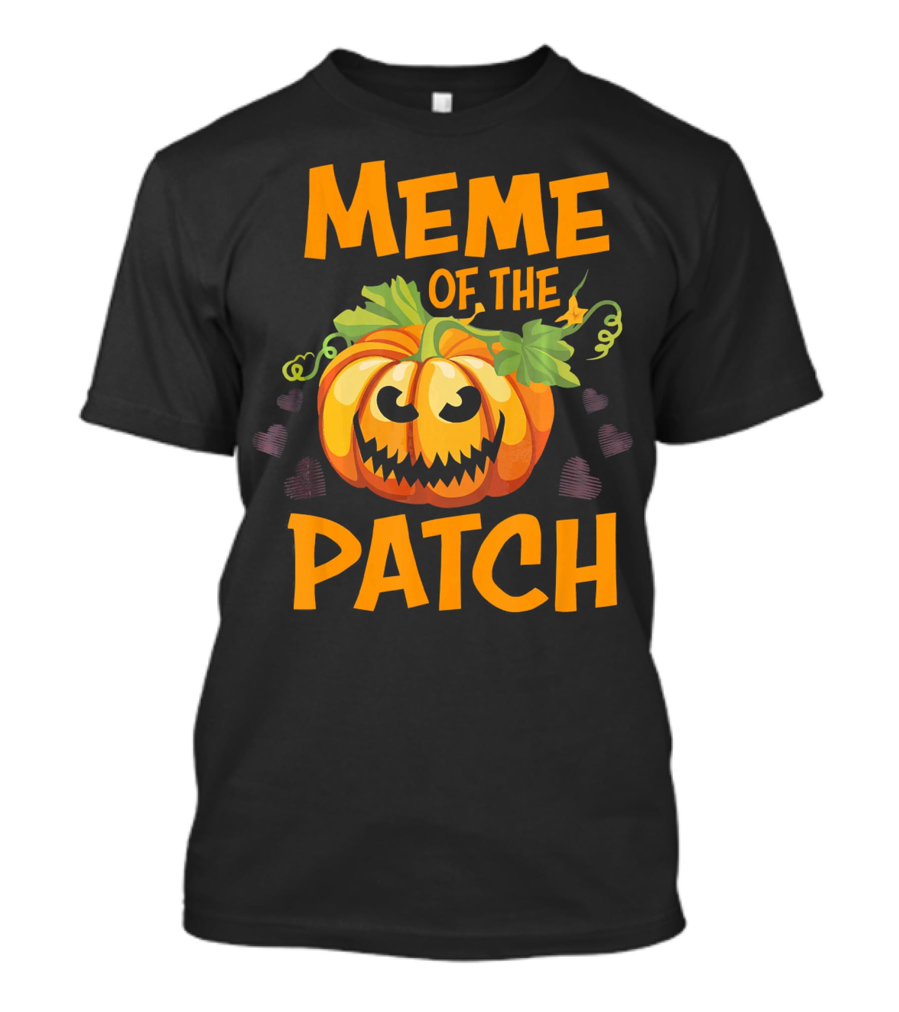Meme Of The Patch Pumpkin With Leaves And Heart Details T-Shirt