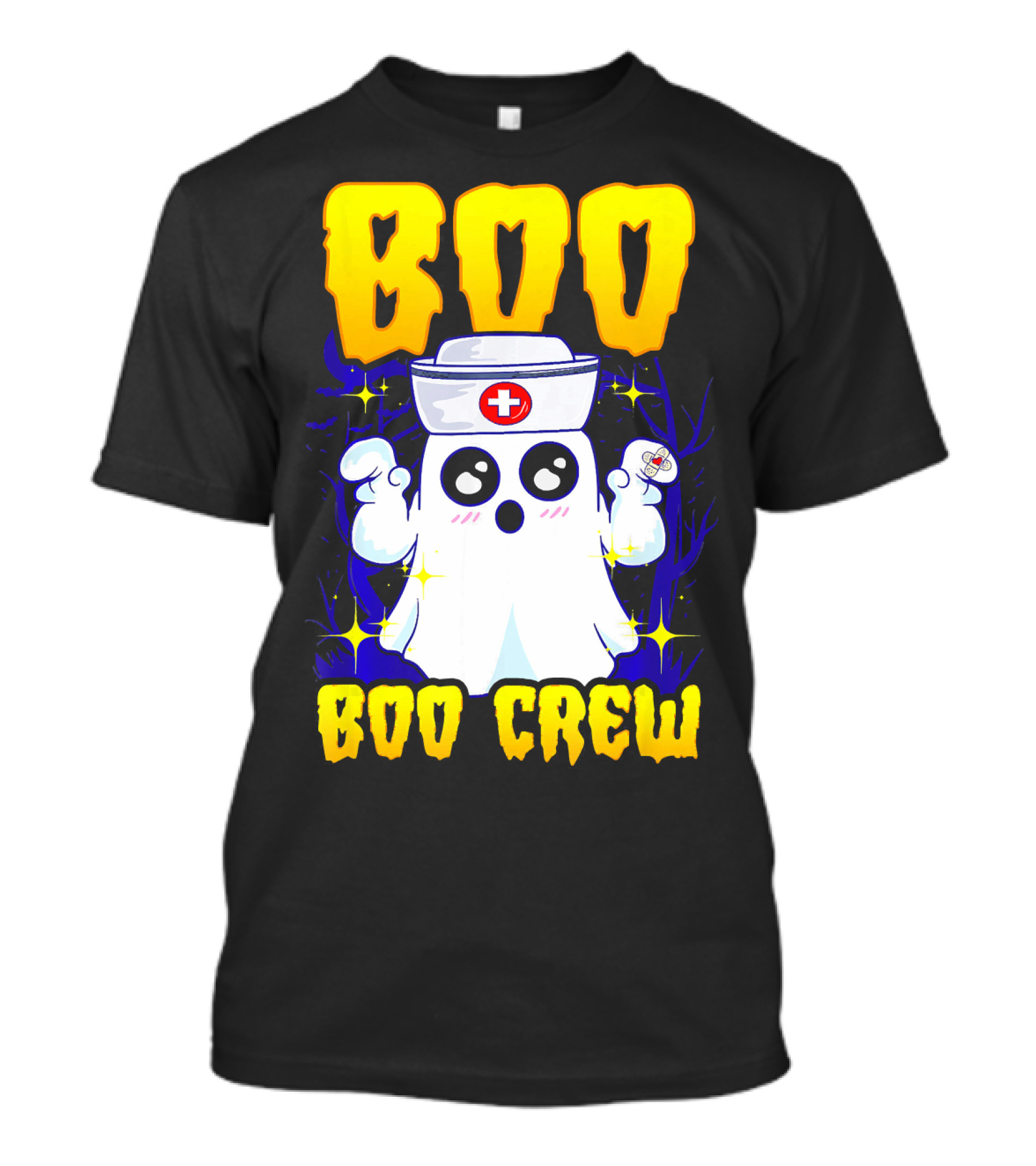 BOO Nurse Ghost Boo Crew Halloween T-Shirt