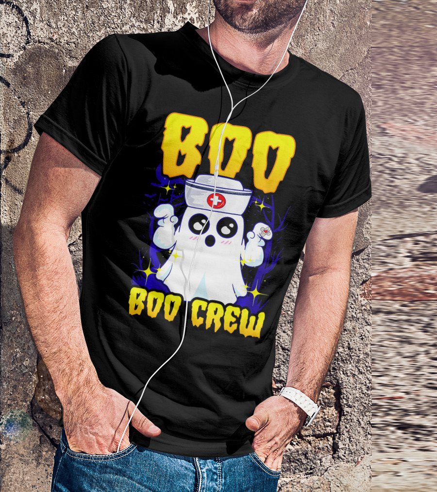 BOO Nurse Ghost Boo Crew Halloween T-Shirt