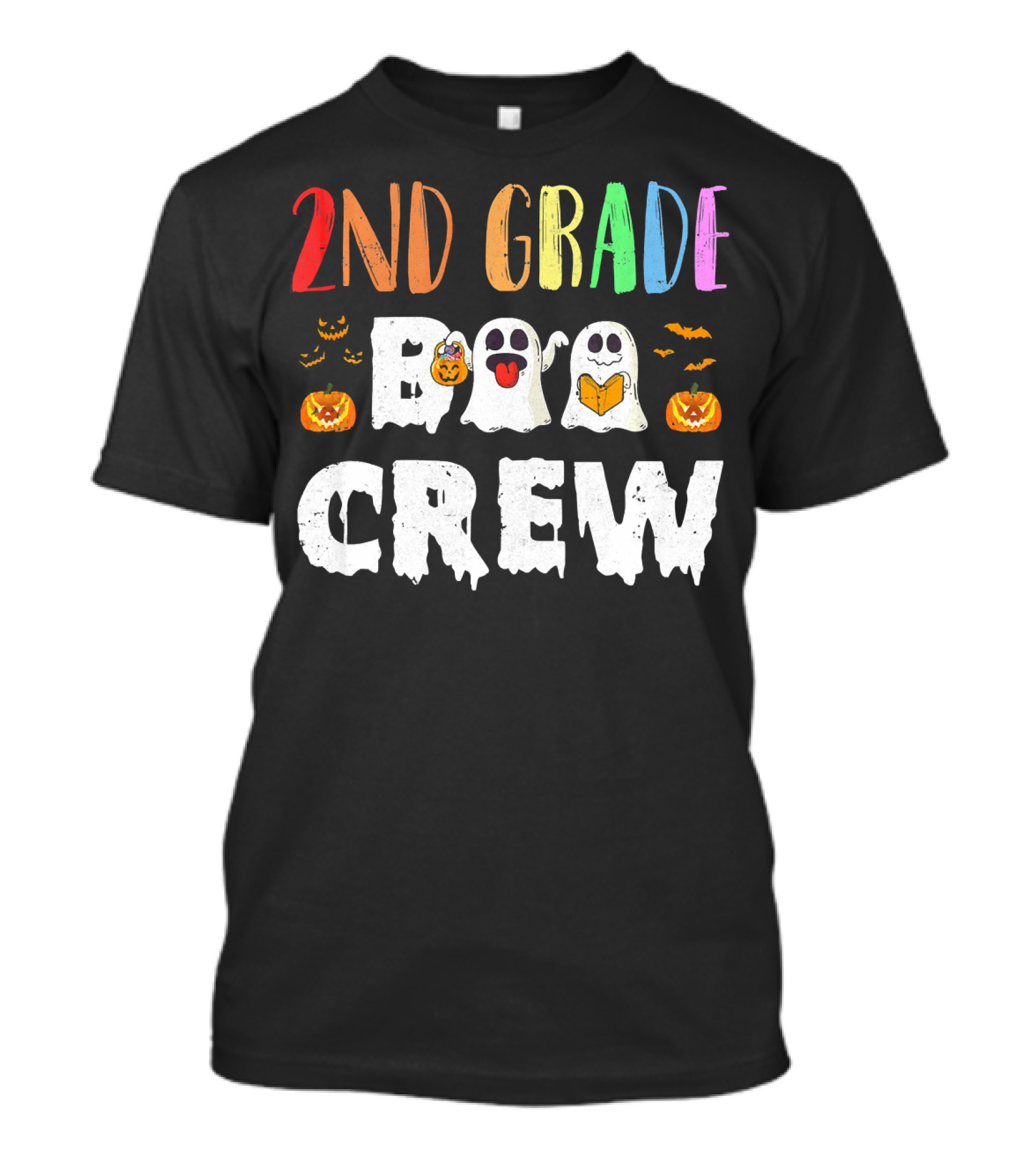2nd Grade Boo Crew Halloween Ghosts Pumpkins T-Shirt