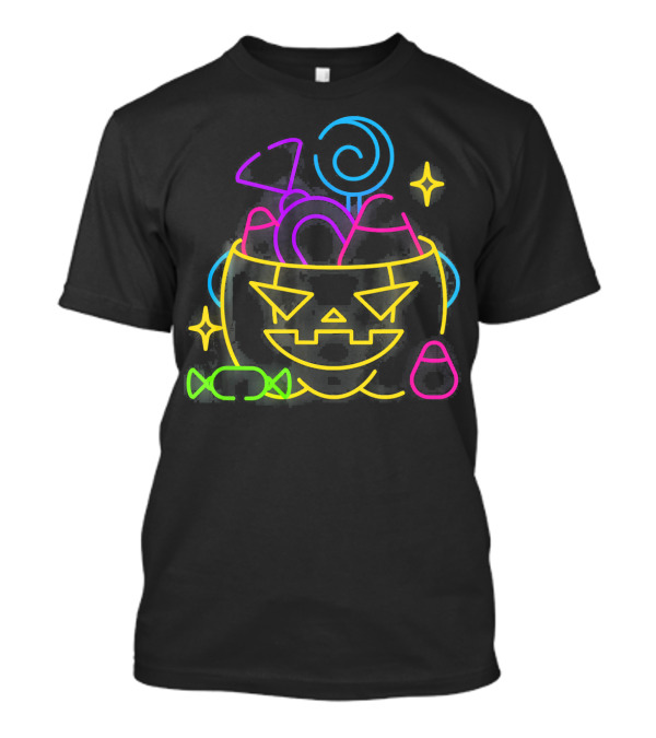 Neon Pumpkin Candy Halloween Costume T-Shirt