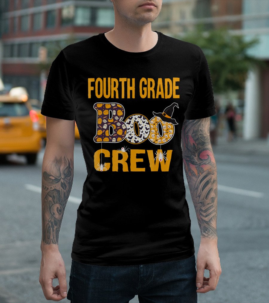 Fourth Grade Boo Crew Halloween Theme Teacher Gift T-Shirt