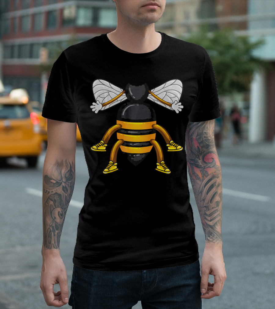 Funny Bee Costume with Sneakers and Cartoon Style Honeybee T-Shirt