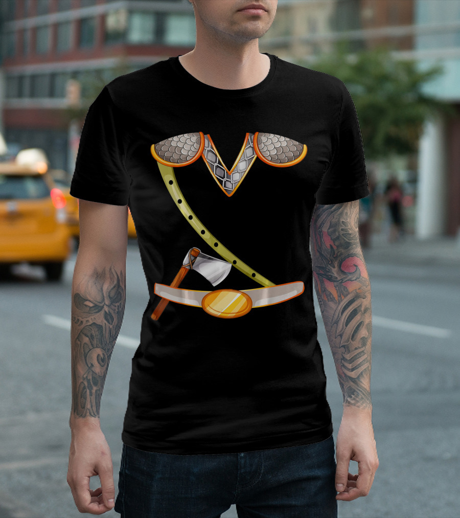 Viking Costume Norse Axe and Armor Halloween Idea T-Shirt