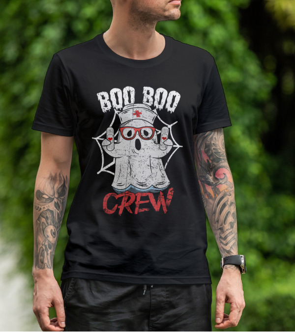 Boo Boo Crew Halloween Costume Nurse Ghost T-Shirt