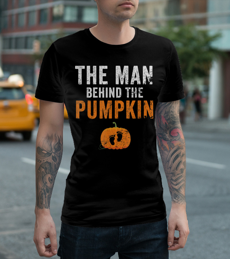THE MAN BEHIND THE PUMPKIN FEATURING BABY FOOTPRINTS T-Shirt