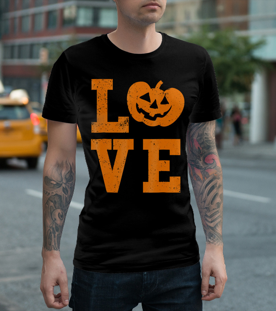LOVE Halloween Funny Jack O Lantern T-Shirt