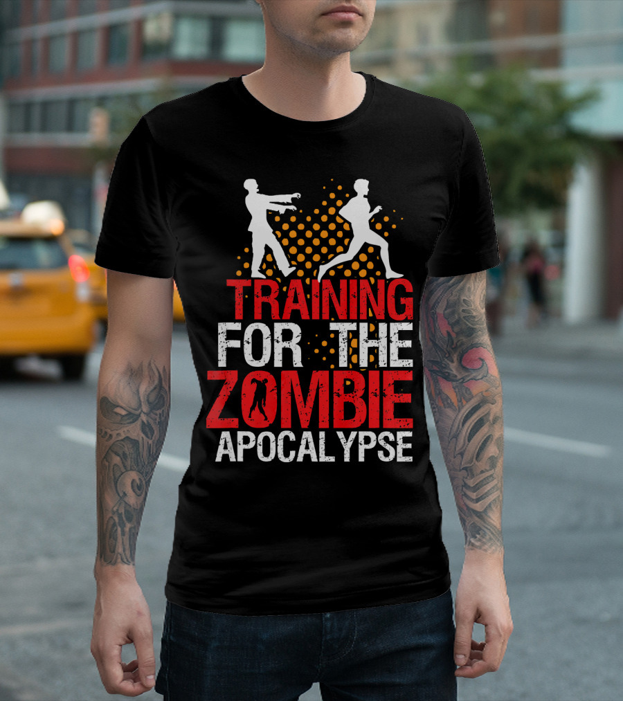 Training for the Zombie Apocalypse Marathon Running Humor T-Shirt