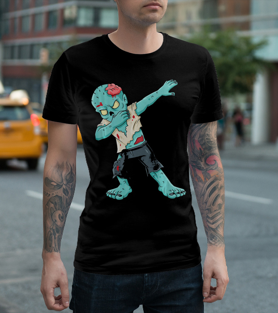 Dabbing Zombie Kid With Exposed Brain T-Shirt