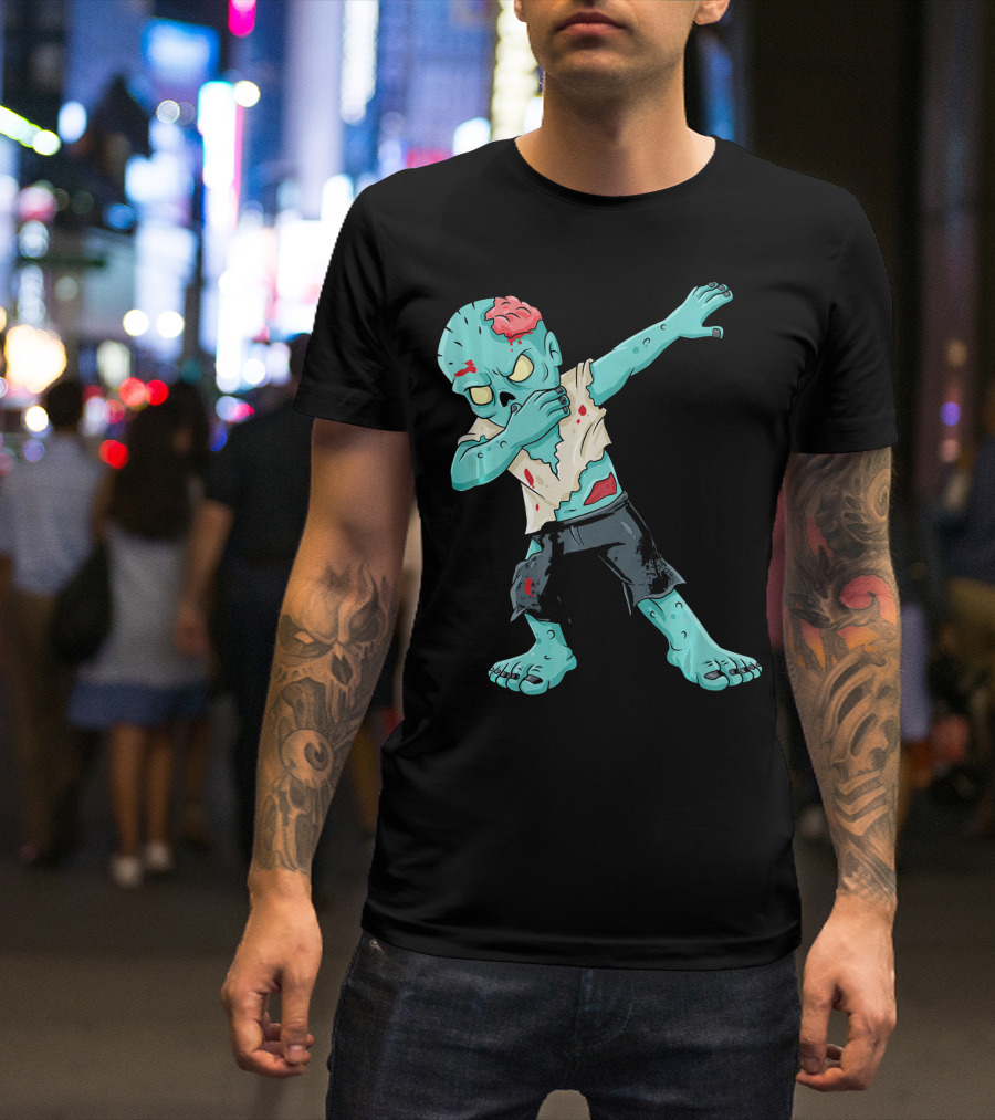 Dabbing Zombie Kid With Exposed Brain T-Shirt