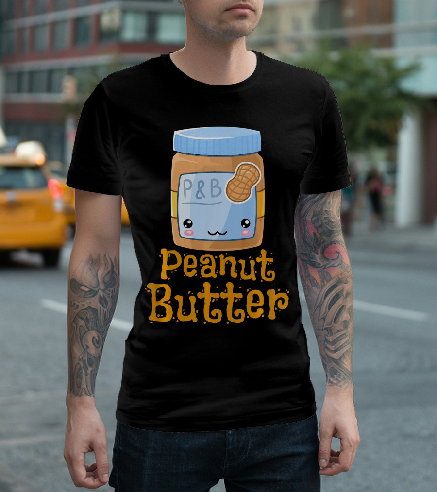 Kawaii Peanut Butter P&B Cute Face Jar T-Shirt