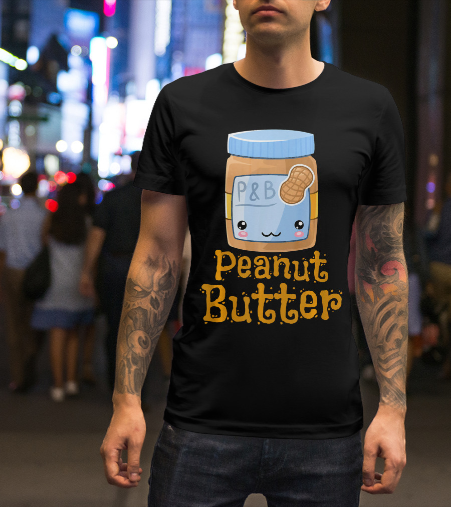 Kawaii Peanut Butter P&B Cute Face Jar T-Shirt