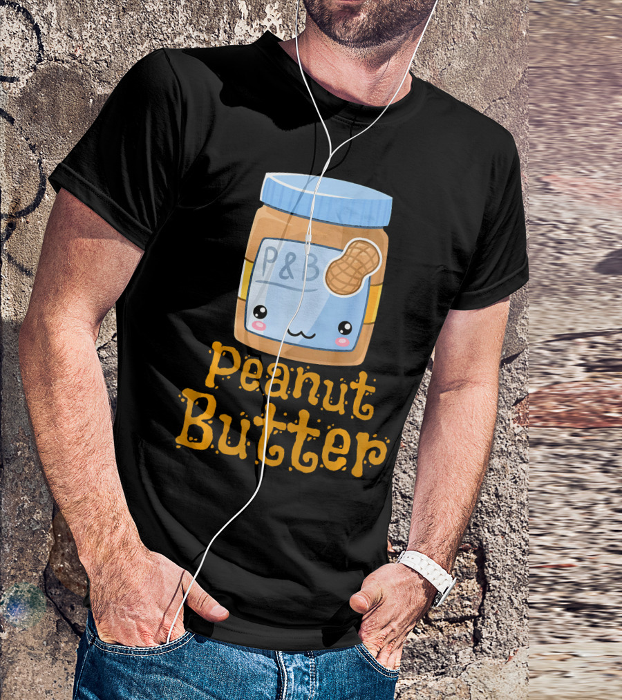 Kawaii Peanut Butter P&B Cute Face Jar T-Shirt