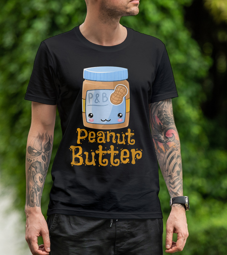Kawaii Peanut Butter P&B Cute Face Jar T-Shirt