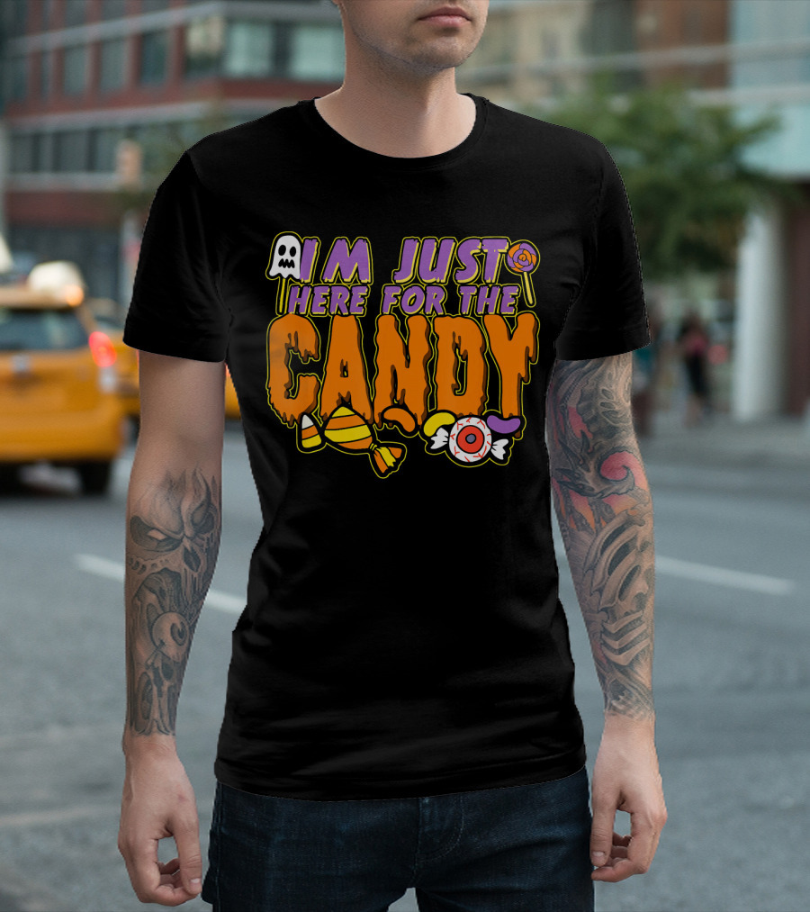 I'm Just Here For The Candy Halloween Costume Dress Kids Adults T-Shirt