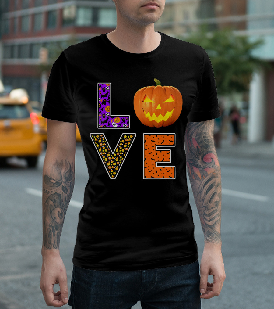 Halloween Trick Treat Love Pumpkin Pat T-Shirt
