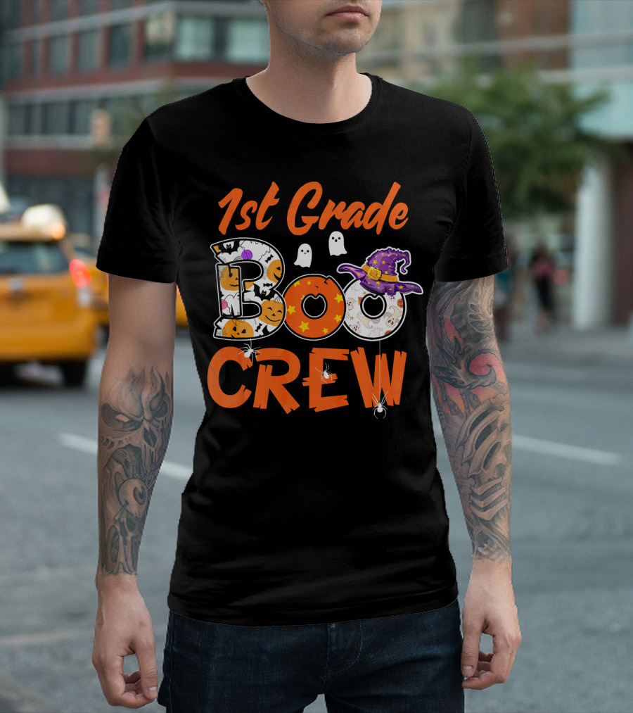 1st Grade Boo Crew Halloween Teacher Kids T-Shirt