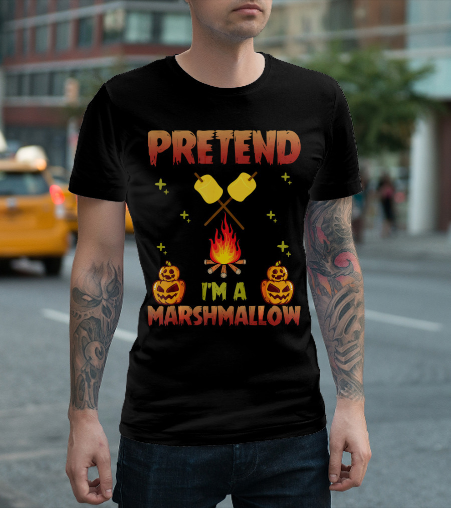 Pretend I'm A Marshmallow Halloween Campfire Jack-O'-Lanterns T-Shirt