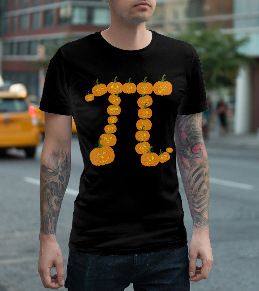 Halloween Pumpkin Pi Symbol Math Fun T-Shirt