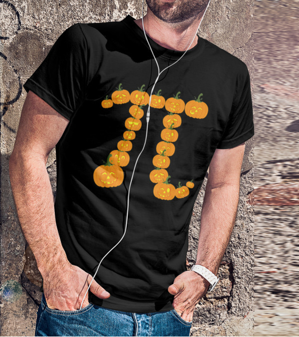 Halloween Pumpkin Pi Symbol Math Fun T-Shirt