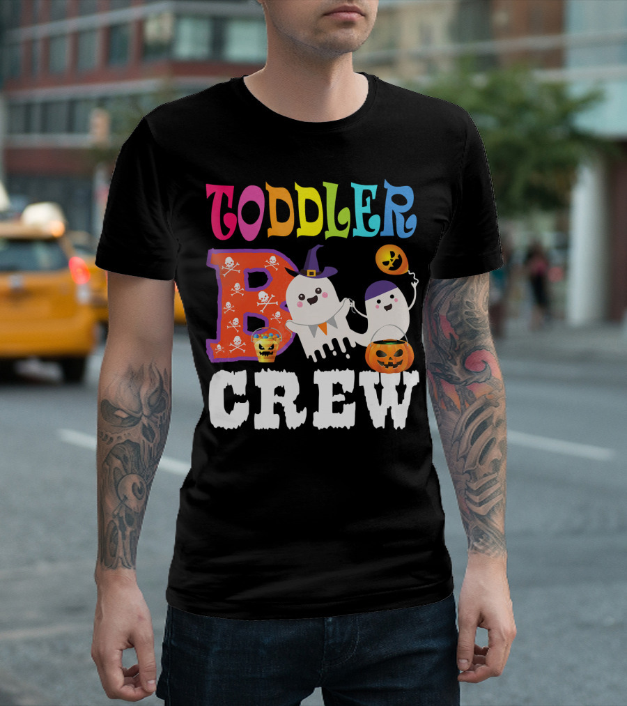 Toddler Boo Crew Halloween Ghosts And Skulls T-Shirt