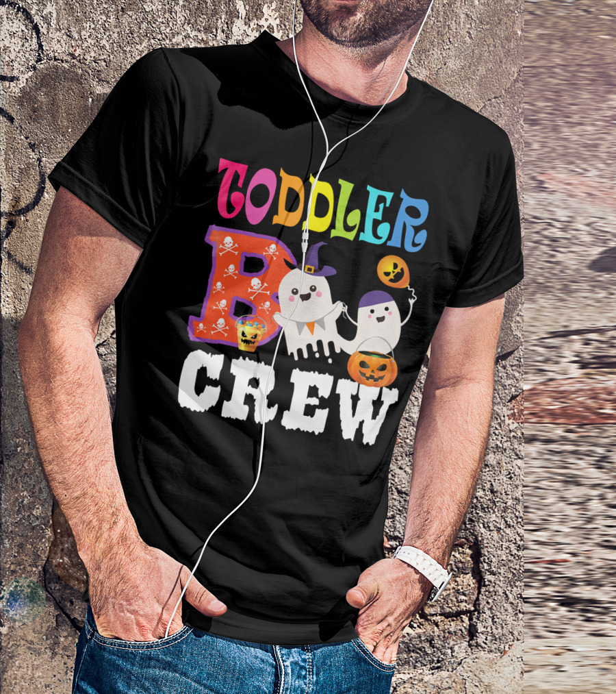Toddler Boo Crew Halloween Ghosts And Skulls T-Shirt