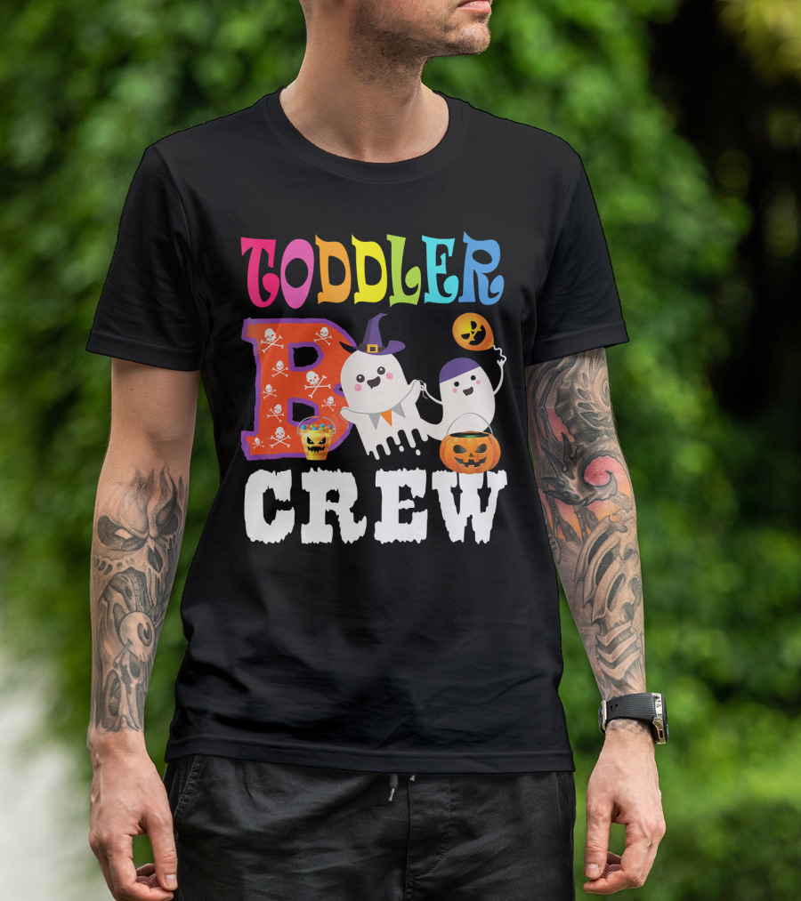 Toddler Boo Crew Halloween Ghosts And Skulls T-Shirt