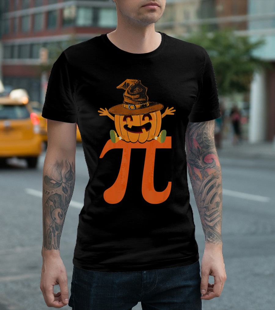 Halloween Pumpkin Witch Sitting On Pi T-Shirt