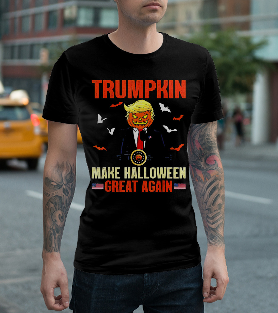 Trumpkin Make Halloween Great Again Atledpro Pumpkin Head Halloween T-Shirt