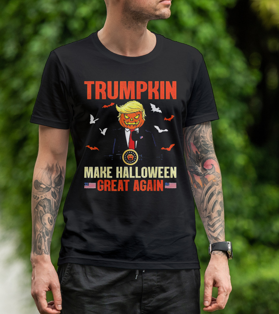 Trumpkin Make Halloween Great Again Atledpro Pumpkin Head Halloween T-Shirt