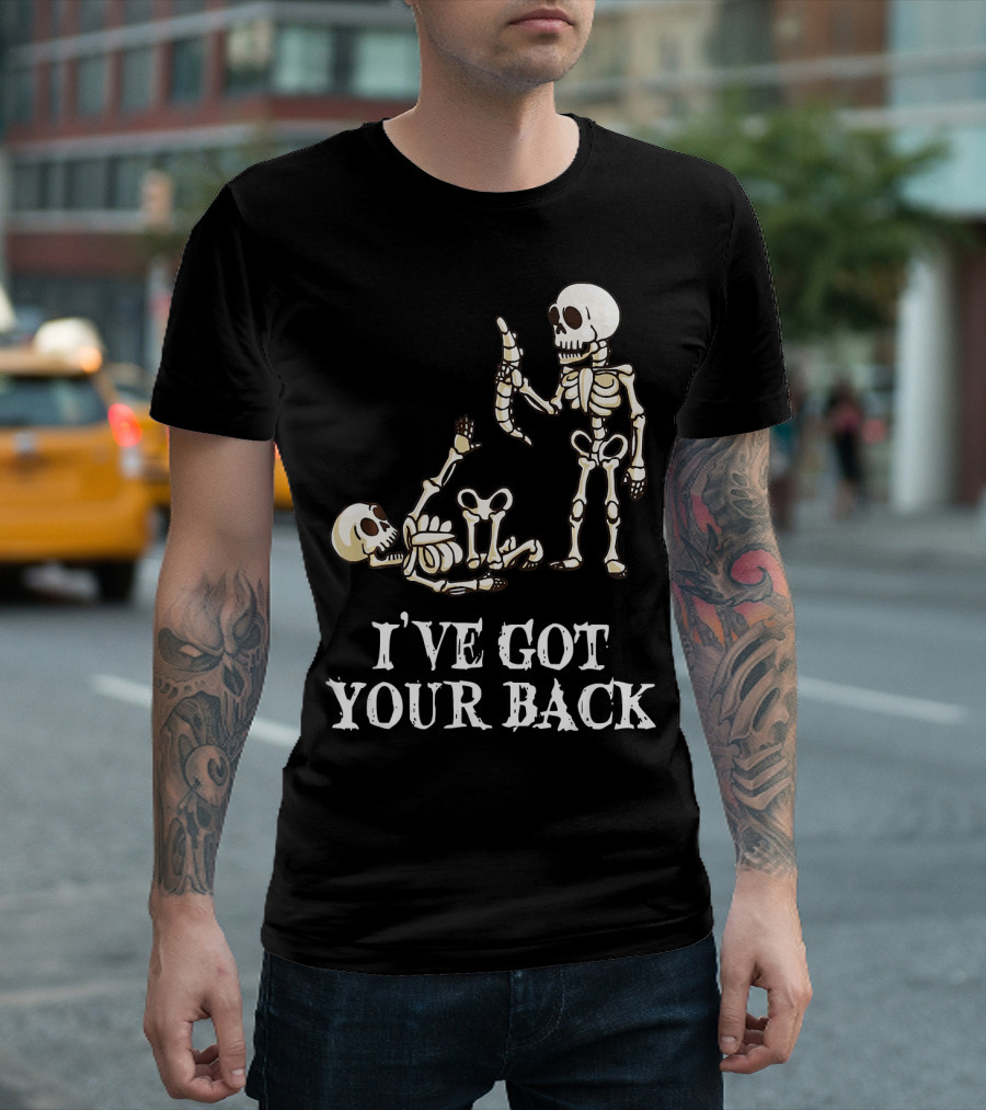 I've Got Your Back Funny Skeleton Halloween Pun T-Shirt