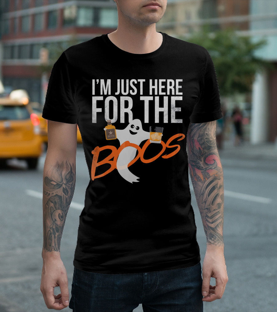 I'm Just Here For The Boos Funny Ghost Whisky T-Shirt